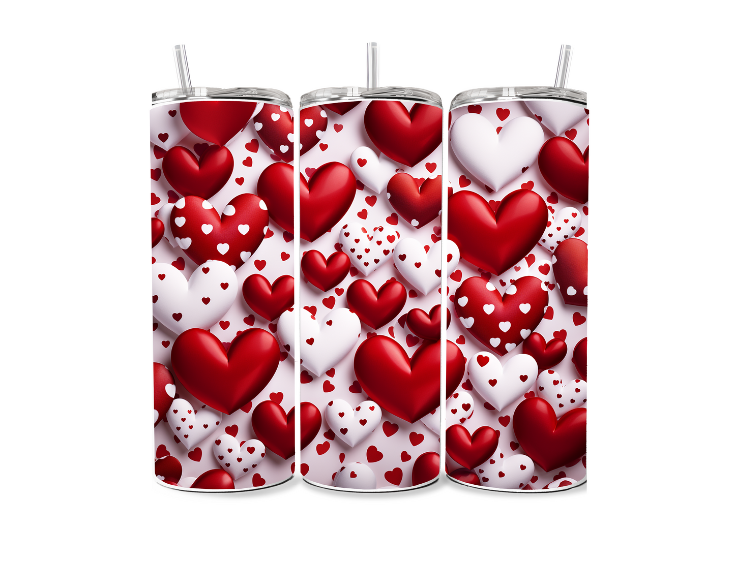 3D Hearts Sublimation