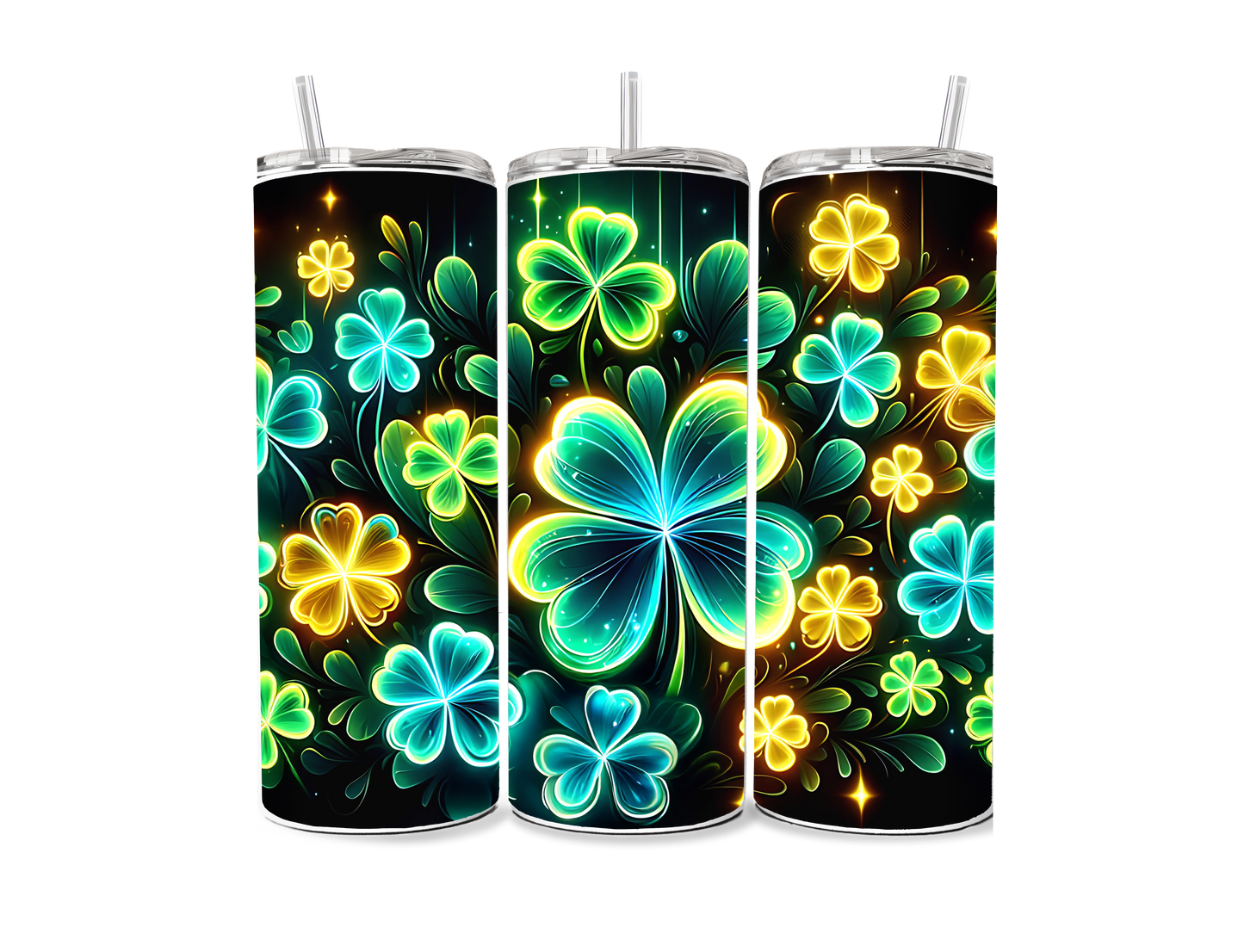 Neon Shamrocks Sublimation