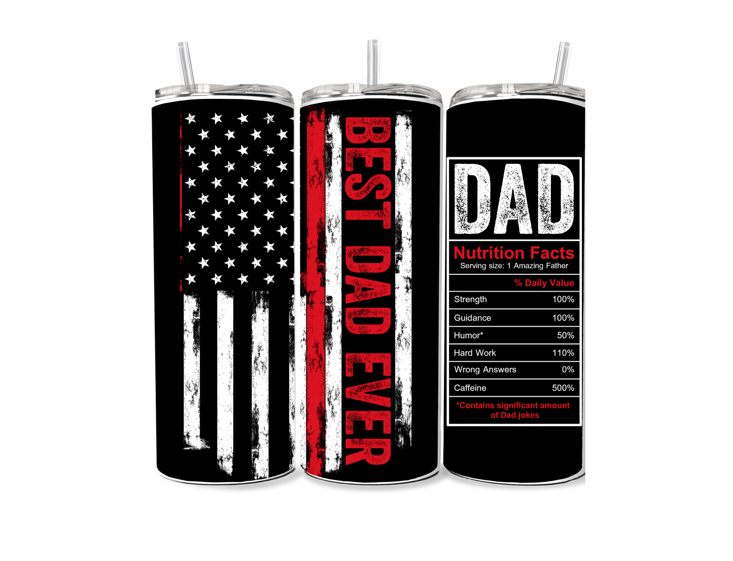 Dad Nutrition Facts 20 oz Skinny Tumbler