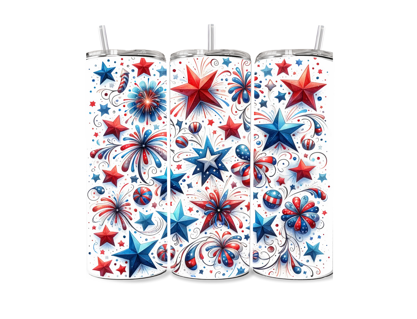 4th of July Stars 20 oz Skinny Tumbler