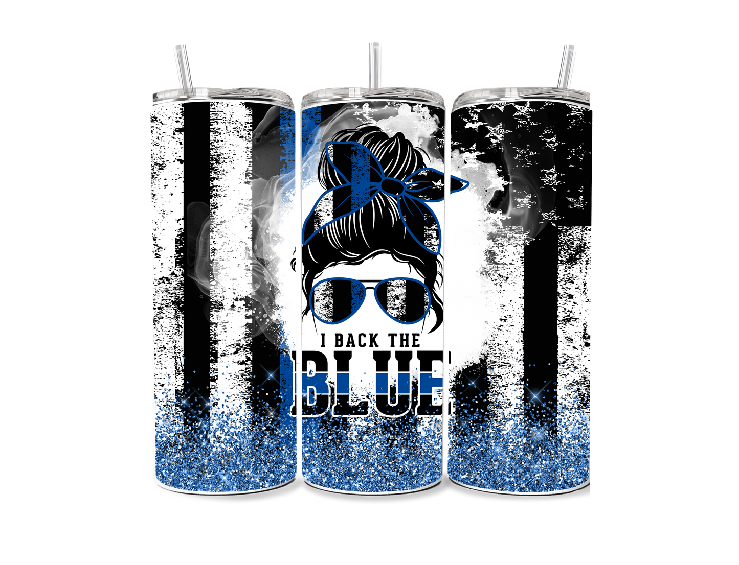 Back the Blue Woman 20 oz Skinny Tumbler