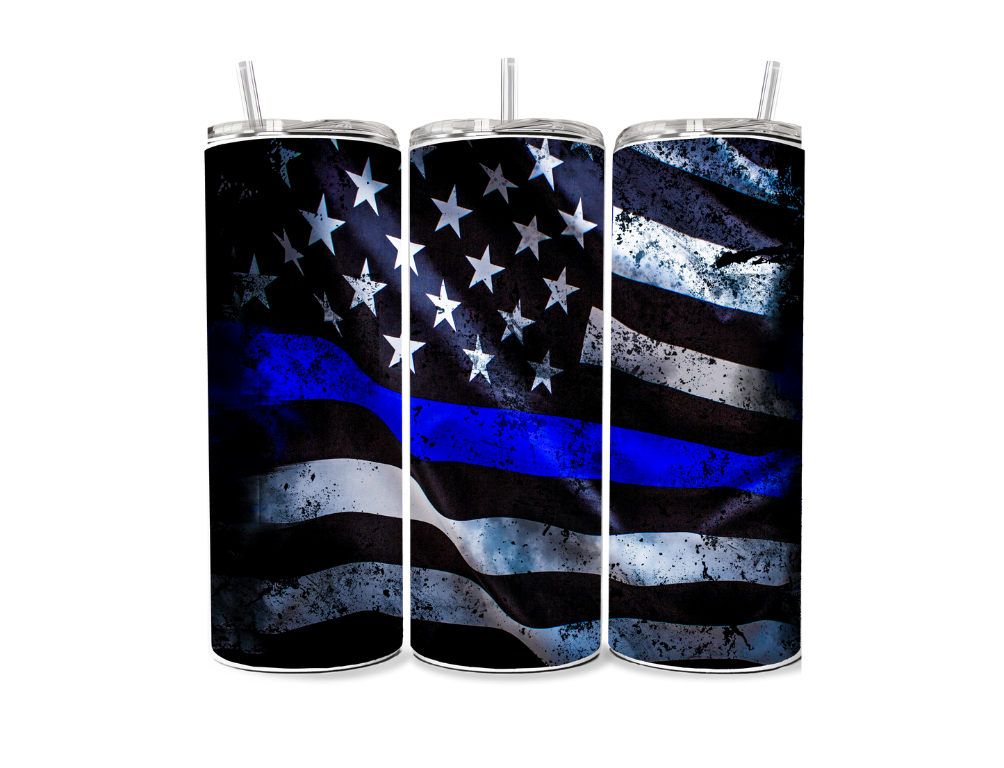Single Flag Back the Blue 20 oz Skinny Tumbler