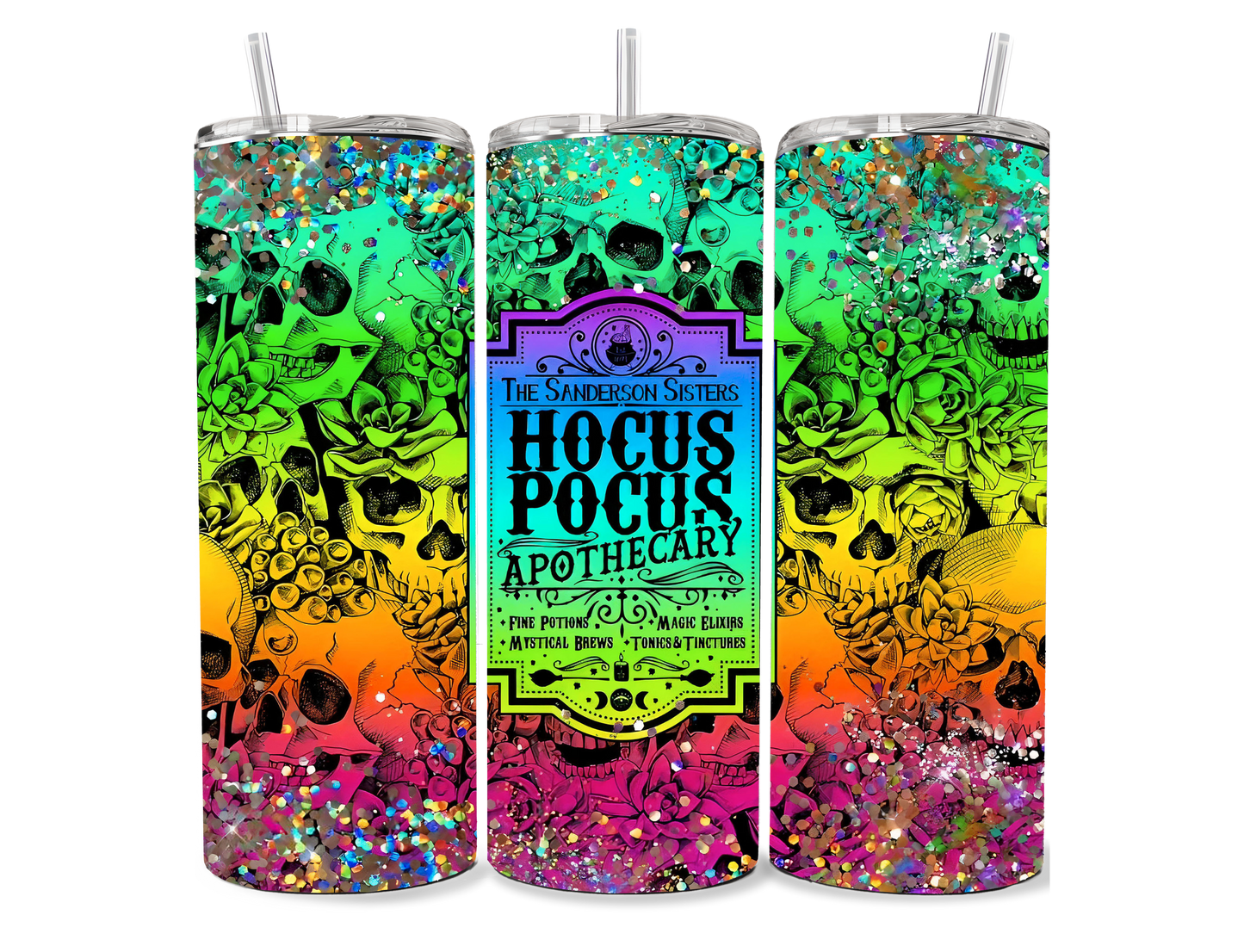 Hocus Pocus Skeletons 20 oz Skinny Tumbler