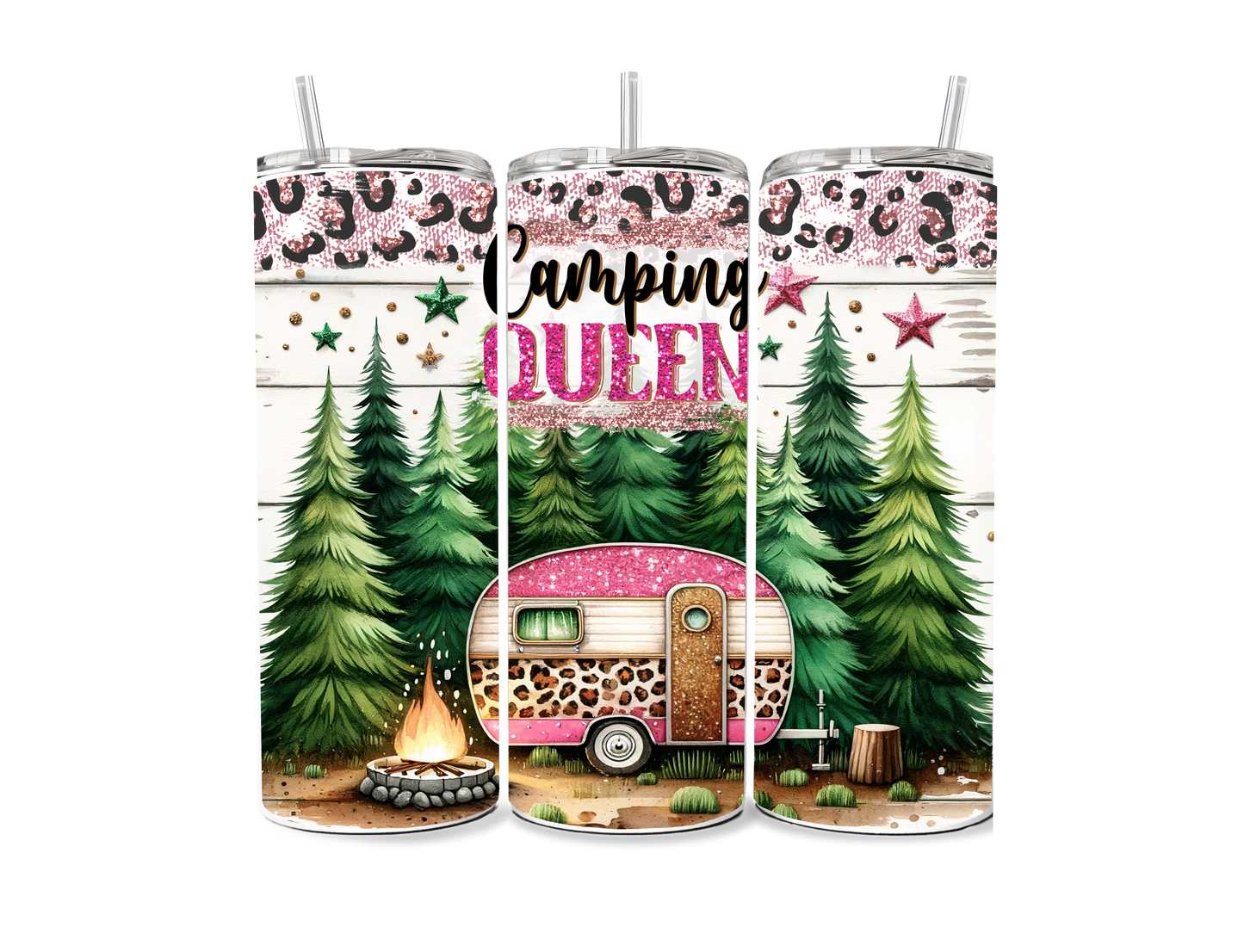 Camping Queen 20 oz Skinny Tumbler