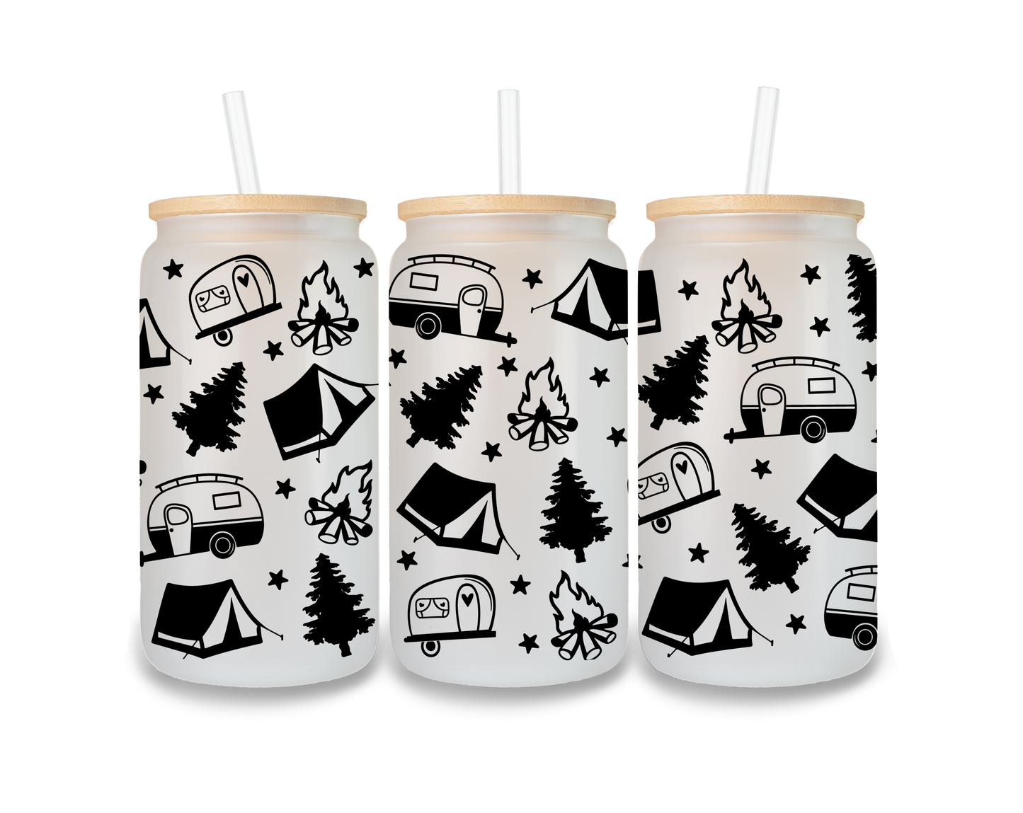 Camping Collage Cup Wrap - CW21