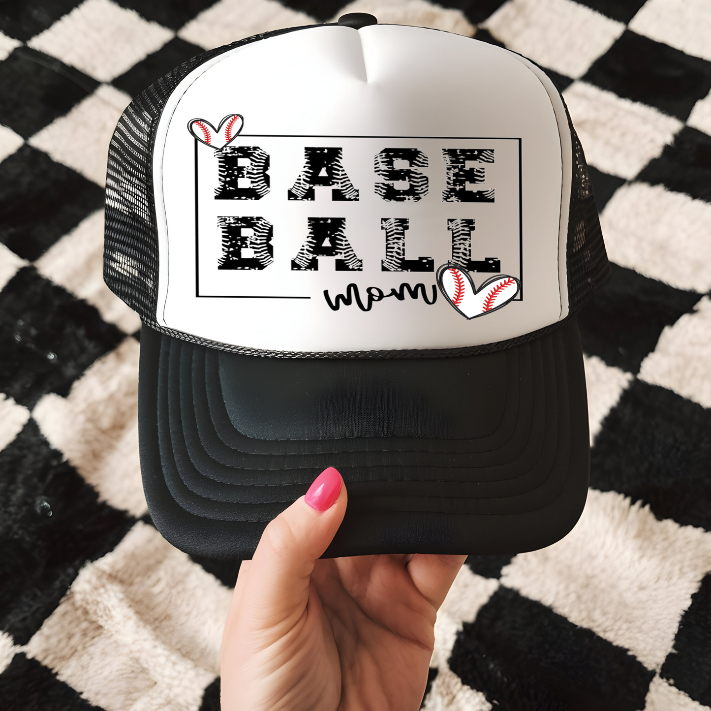 Baseball Mom Trucker Hat Transfer - G8