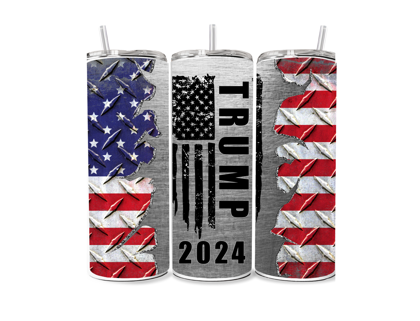 Trump Gray and Flag Sublimation Tumbler