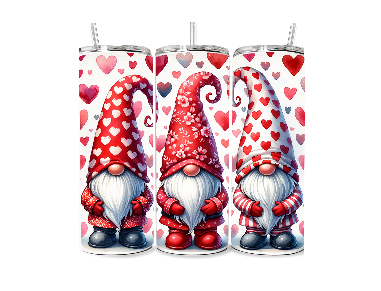Valentine Day Gnomes Sublimation Tumbler