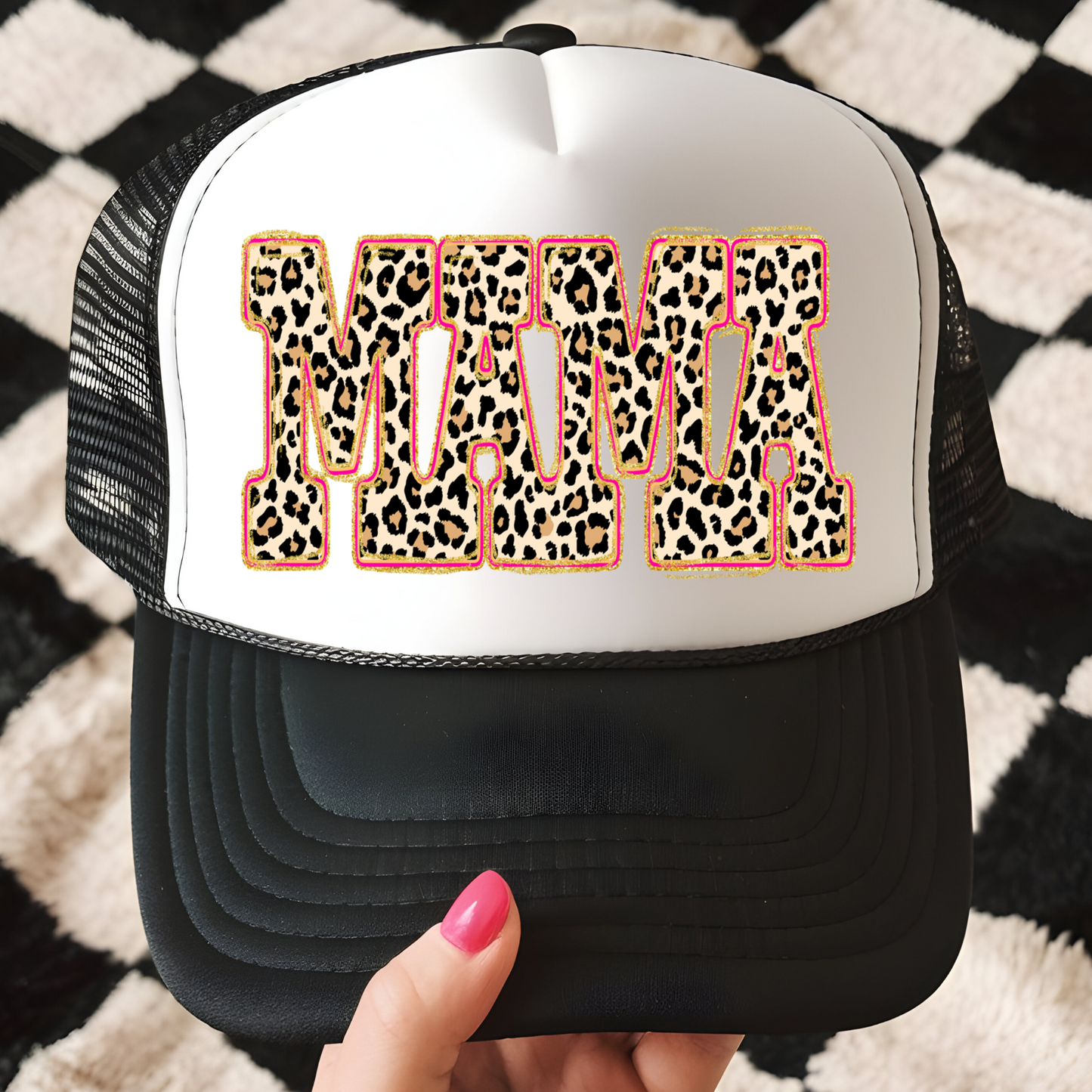 MAMA Leopard Trucker Hat Print - F7