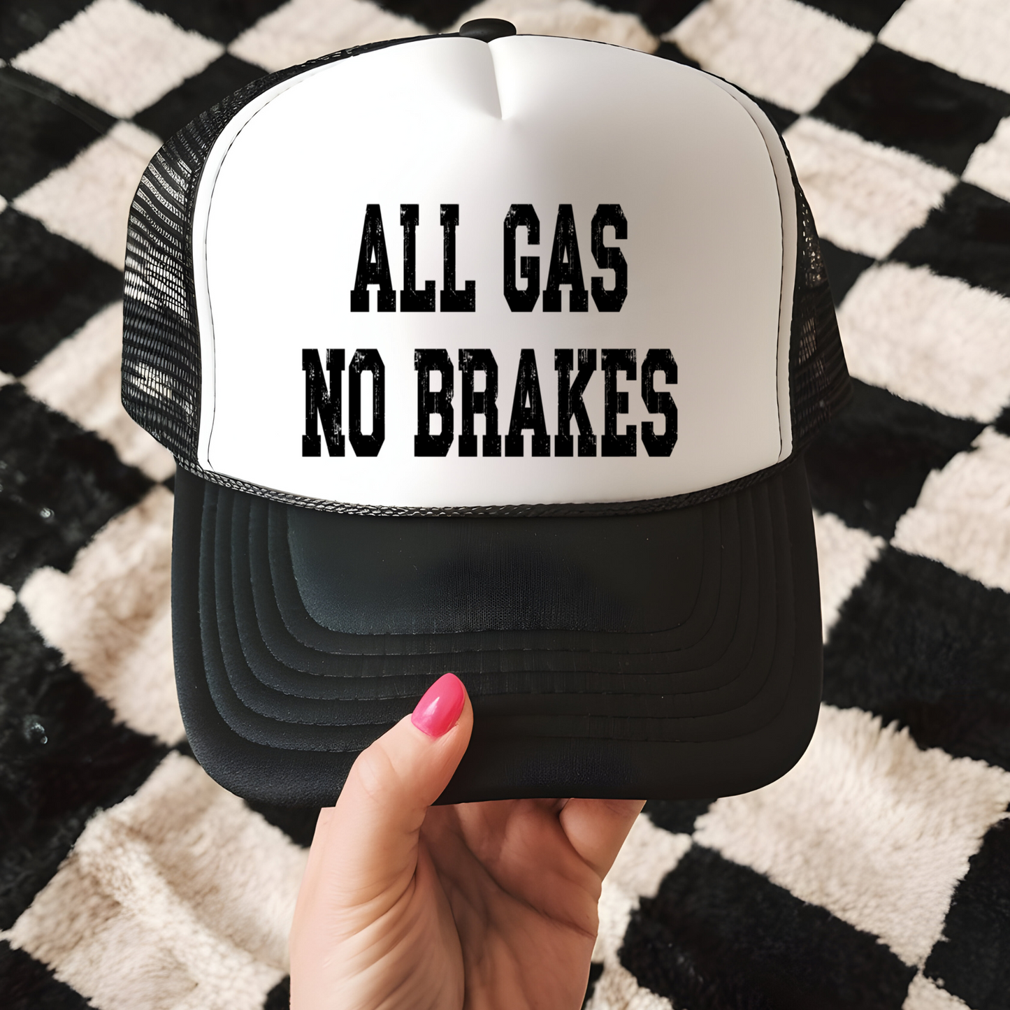 All Gas No Brakes Trucker Hat Transfer - G18