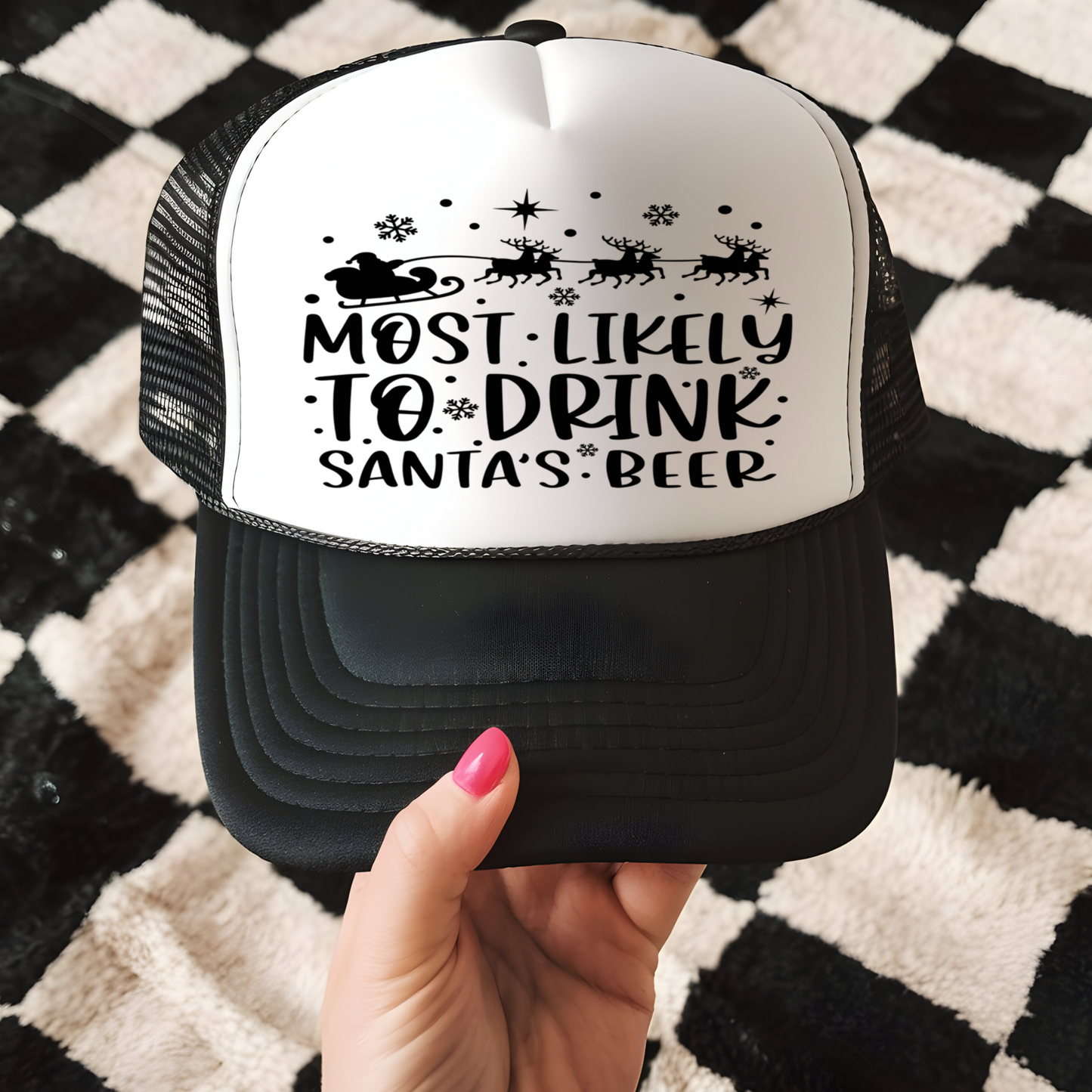 Santa's Beer Trucker Hat Transfer - G19