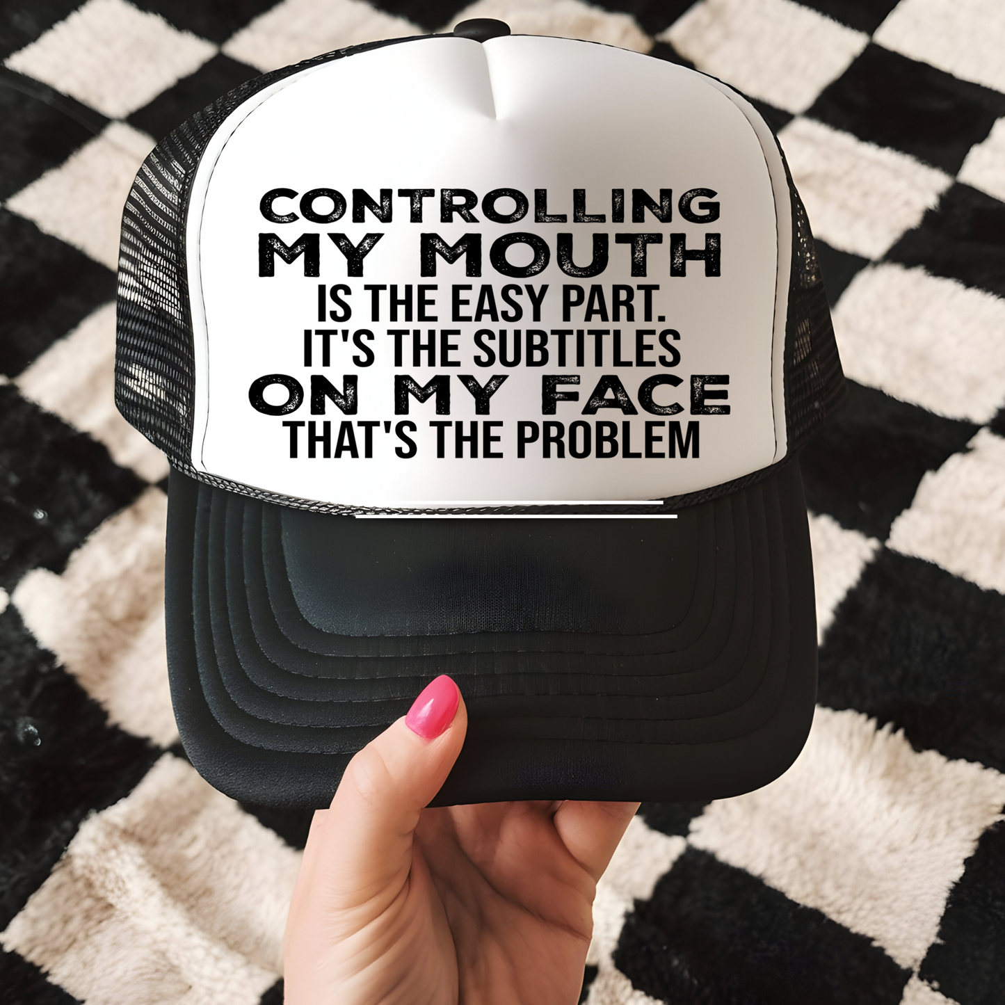 Controlling My Mouth Trucker Hat Transfer - F2