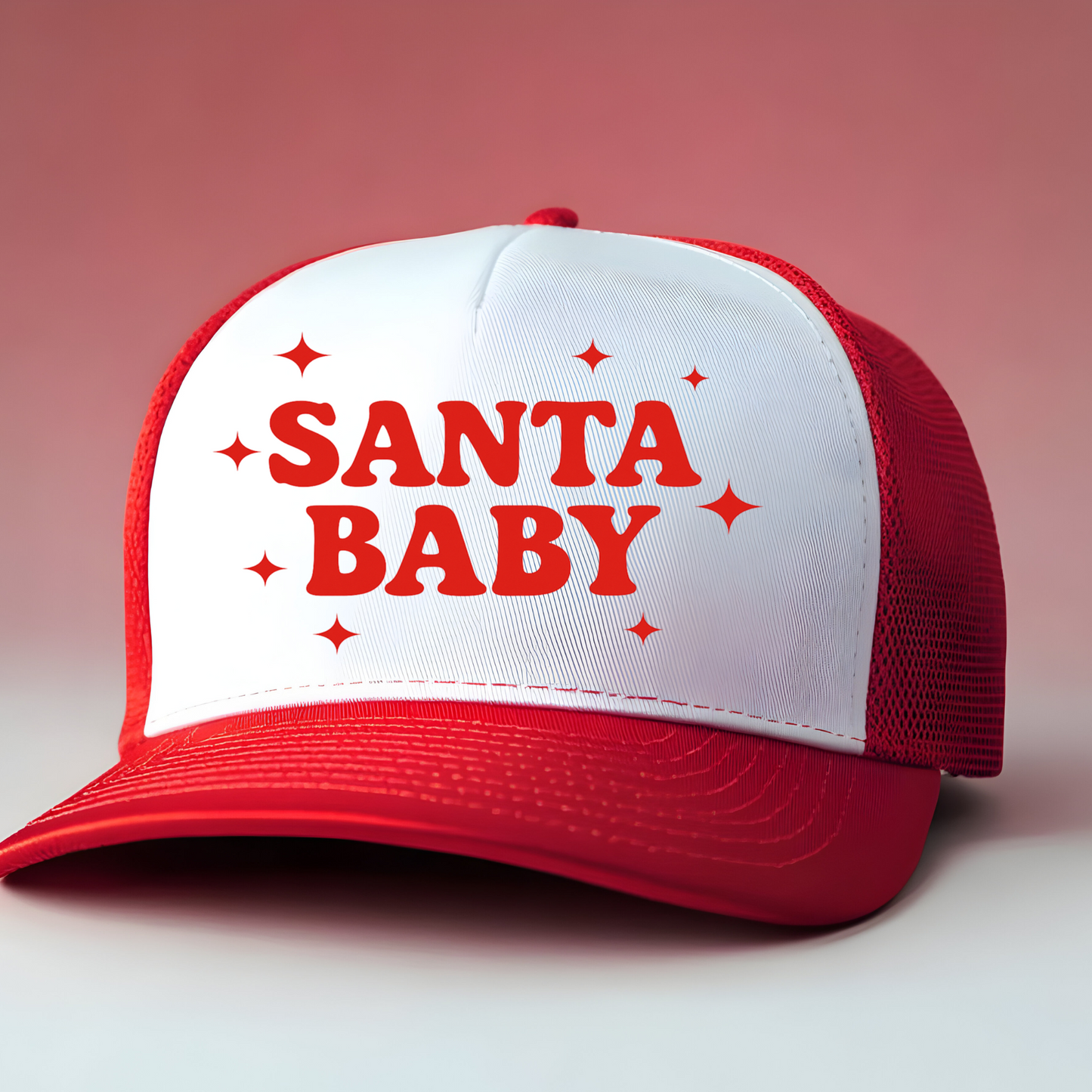 Santa Baby (Red Ink) Trucker Hat Print - F8