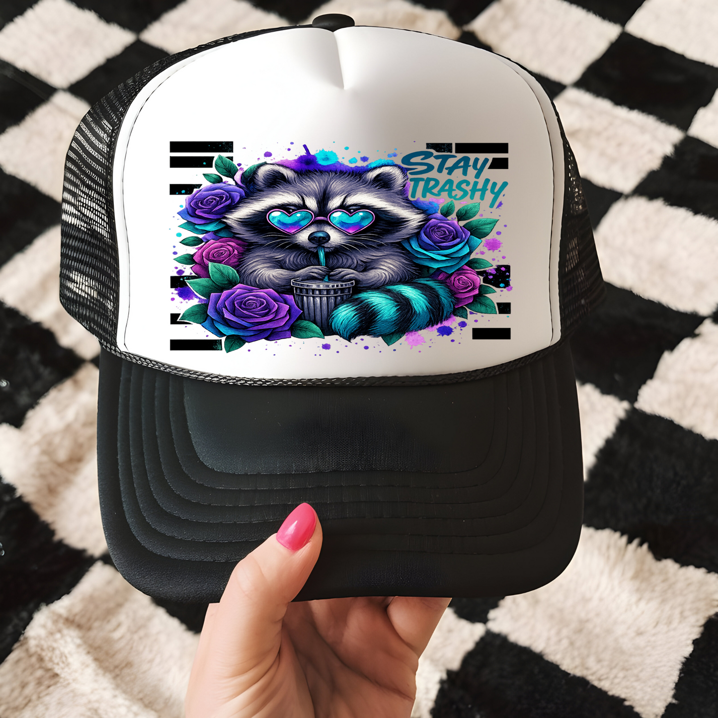Stay Trashy Trucker Hat Transfer - G31