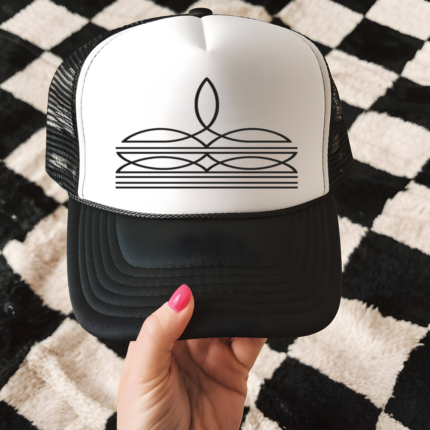 Boot Stitch Trucker Hat Transfer - G4