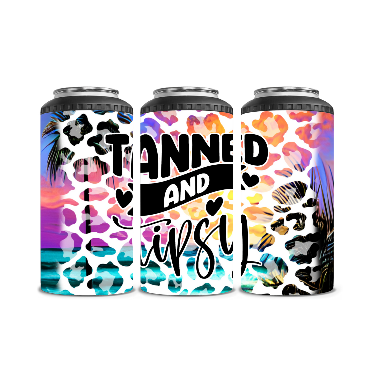 Tanned and Tipsy Can Cooler