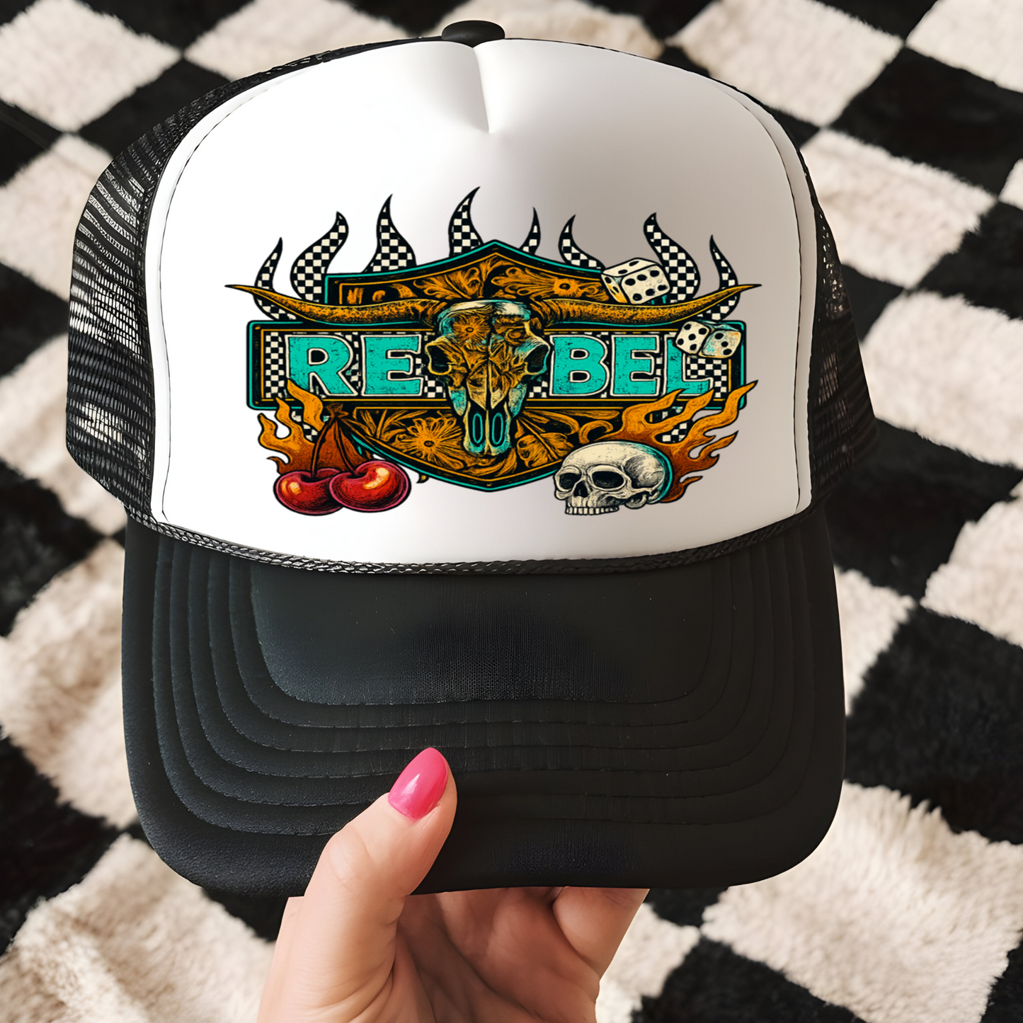 Rebel Trucker Hat Transfer - G20