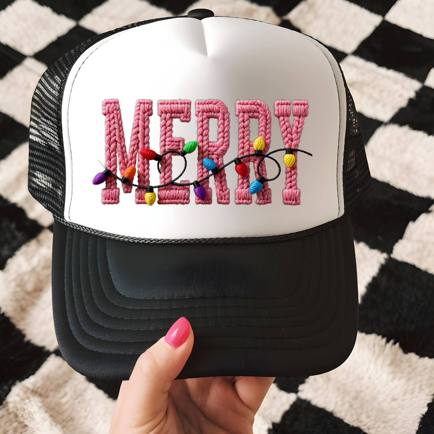 Yarn Merry Trucker Hat Transfer - G17