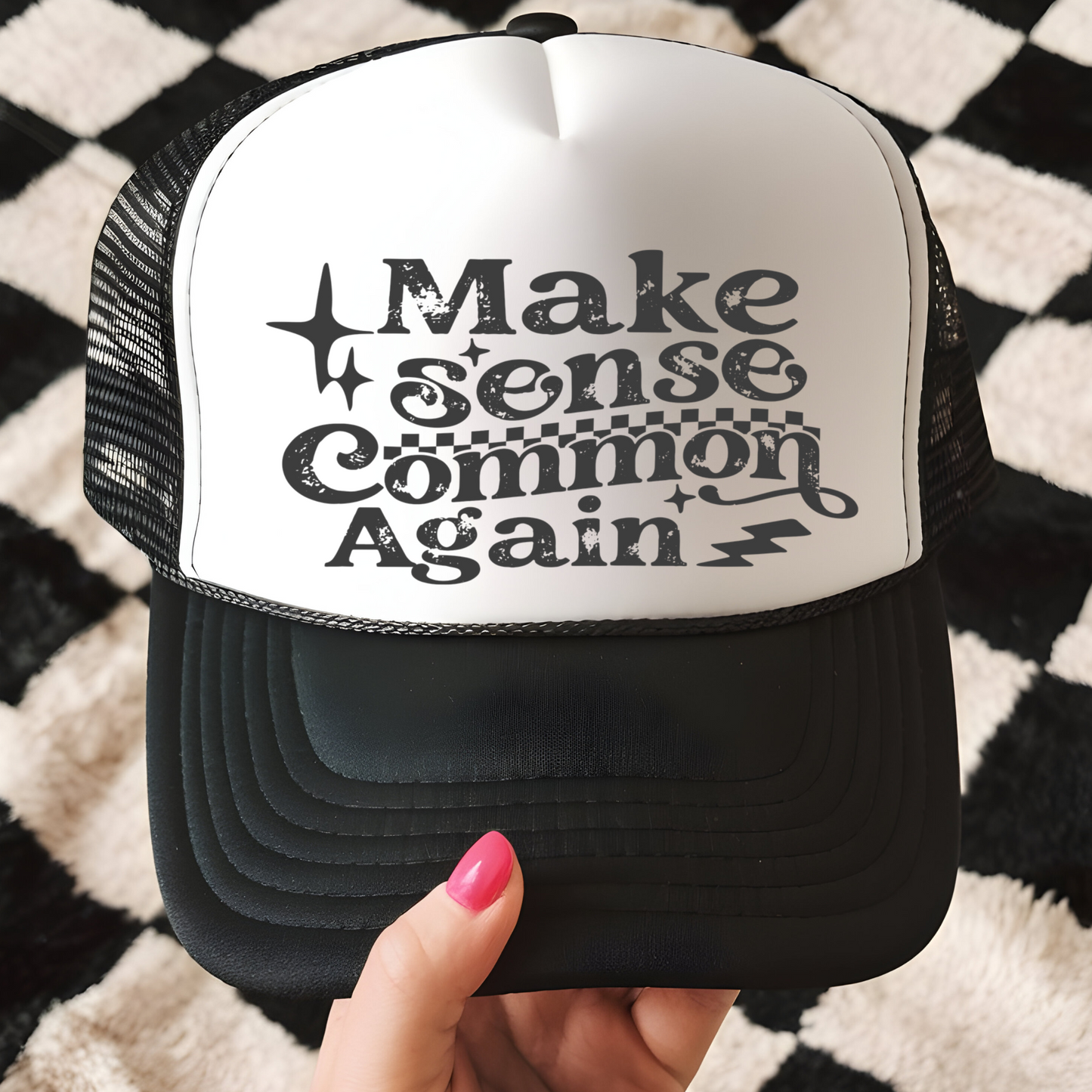 Common Sense Trucker Hat Print - G1