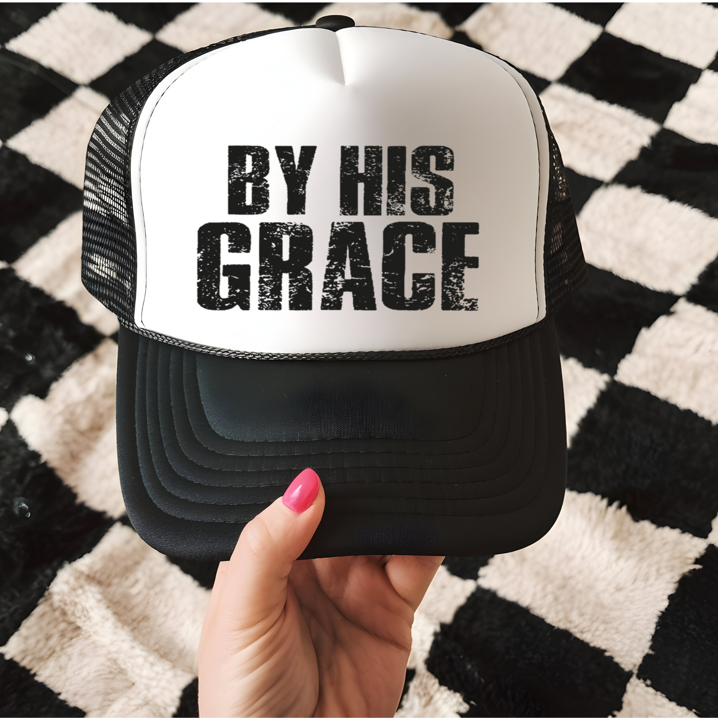 By His Grace Trucker Hat Transfer - G3