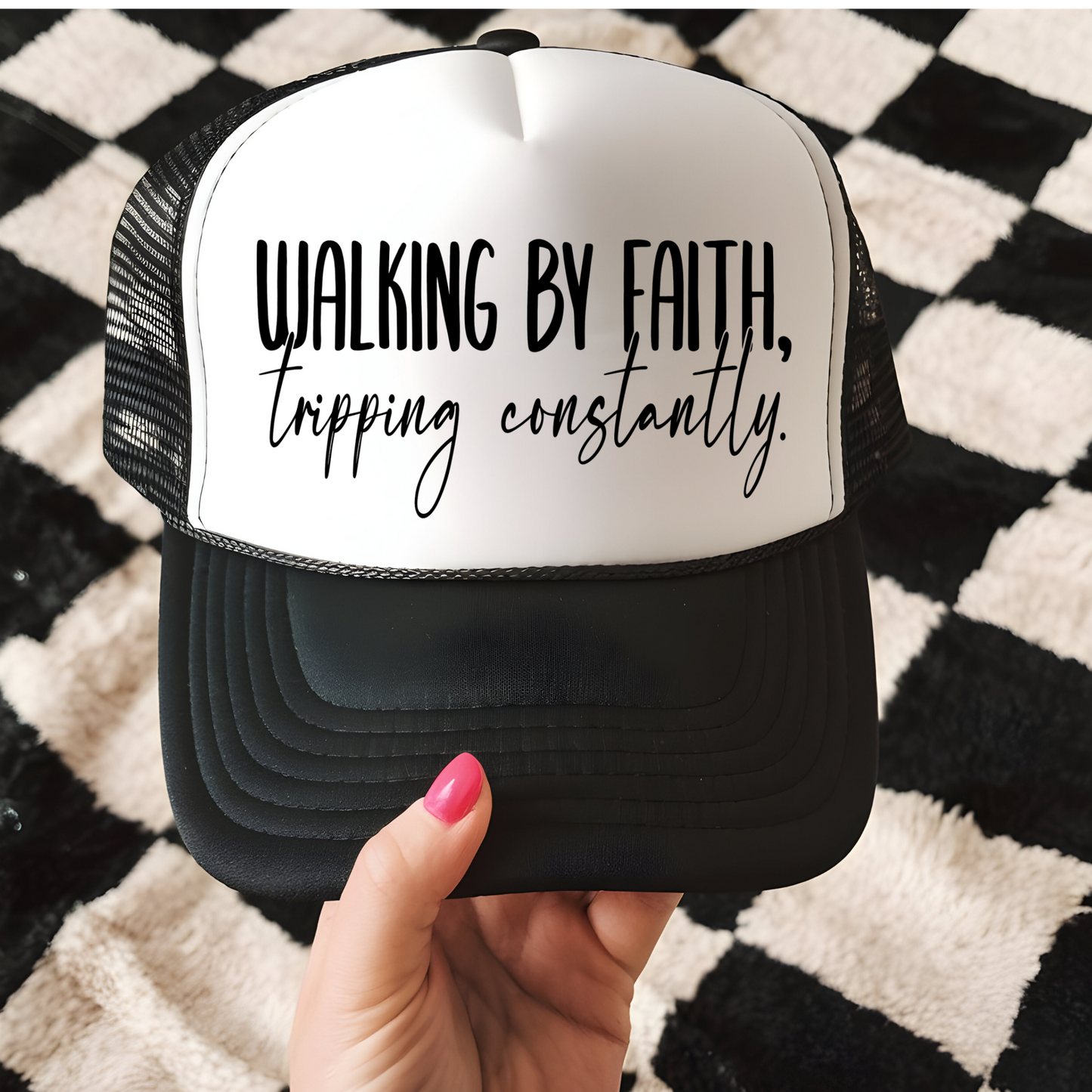 Walking by Faith Trucker Hat Transfer - G22
