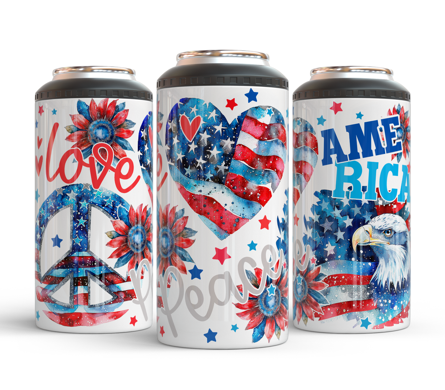 Love Peace America Can Cooler