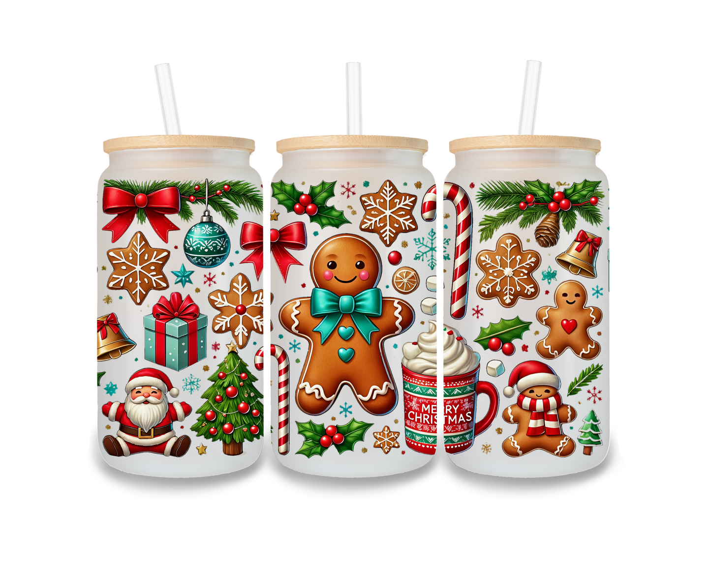 Gingerbread and Santa Cup Wrap - CW23