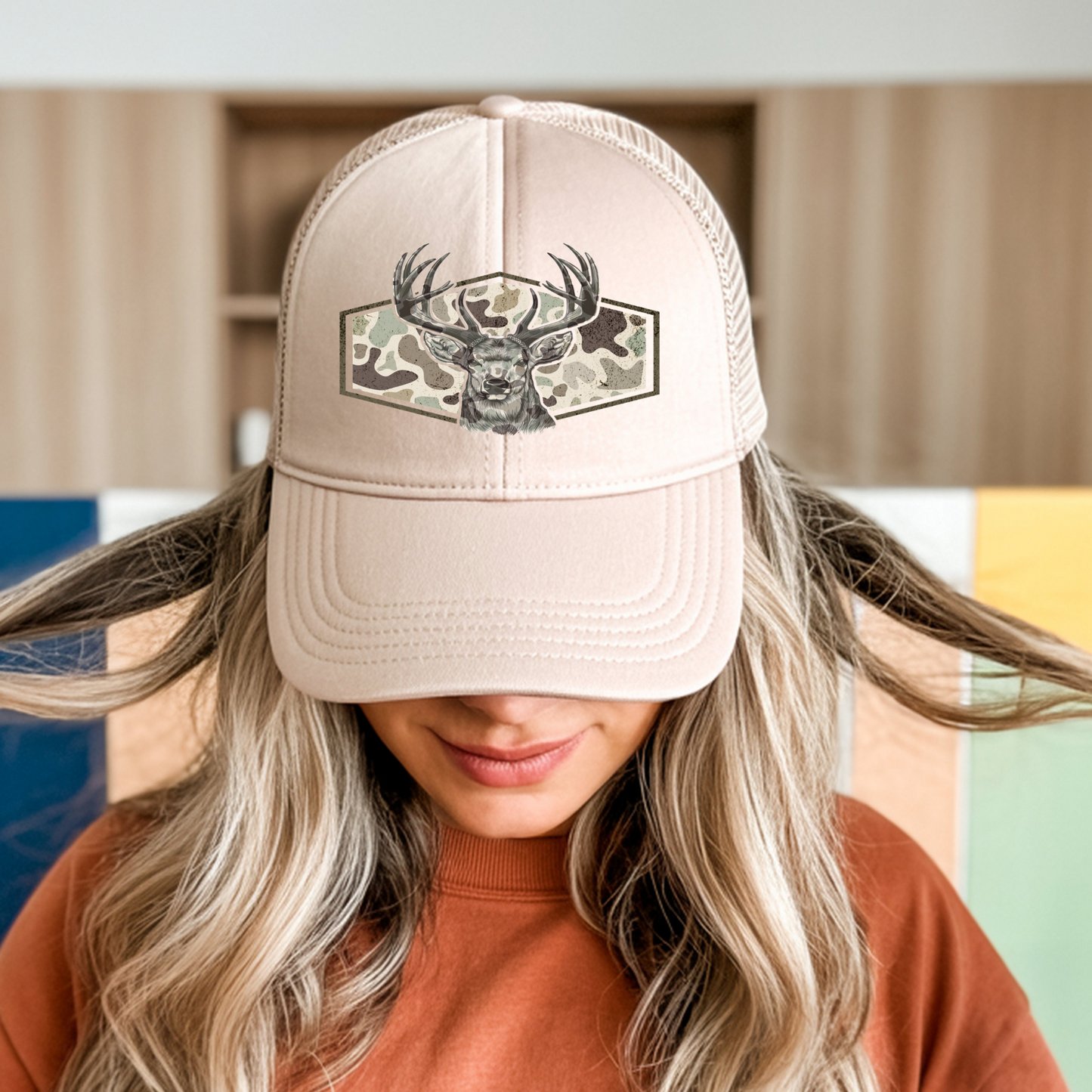 Camo Deer Trucker Hat Transfer - F9