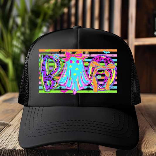 Neon Boo Trucker Hat Transfer - G29