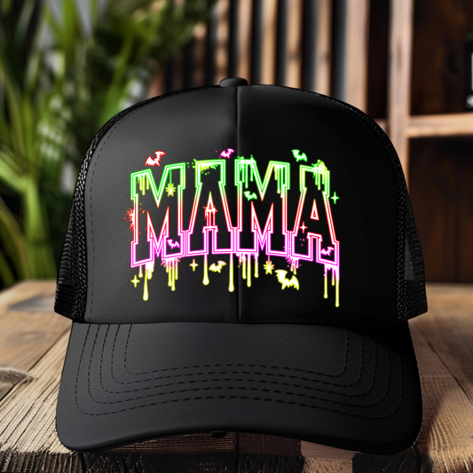 Neon Ombre Mama Trucker Hat Transfer - G29
