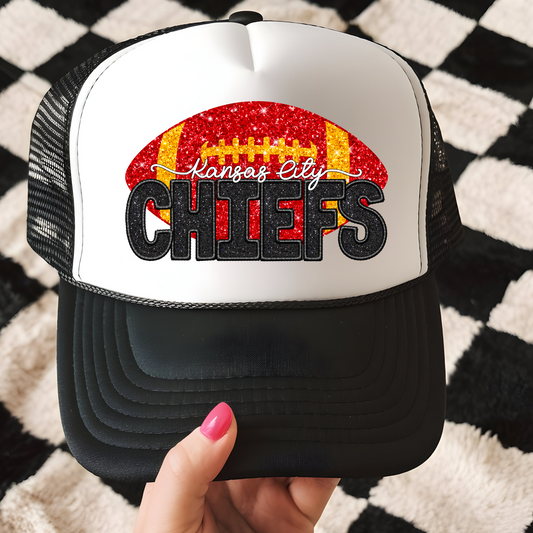 Glitter Chiefs Football Trucker Hat Transfer - G18