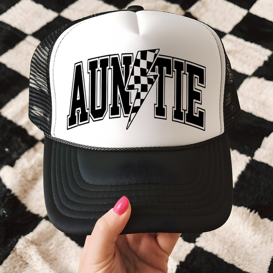 Auntie with Bolt Trucker Hat Transfer - G6