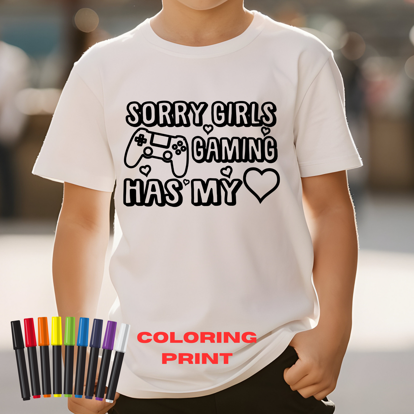 Sorry Girls Gaming has my Heart Coloring Print - 13