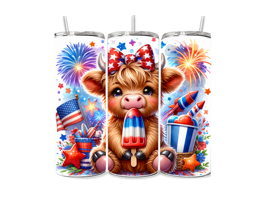 4th of July Highland Cow Sublimation