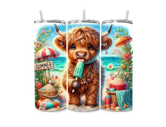 Summer Highland Cow Sublimation