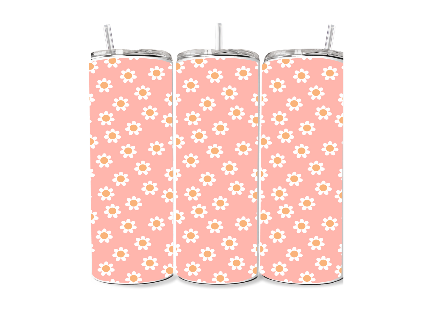 Pink Background with Daisy's Sublimation