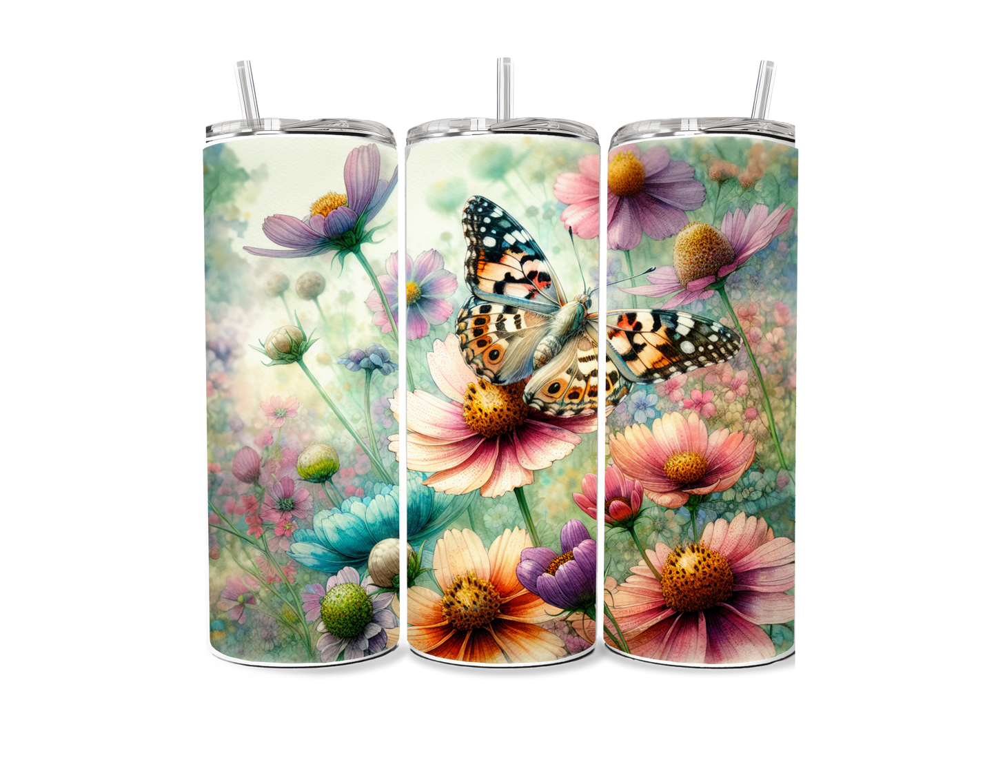 Butterfly on Flowers Sublimation