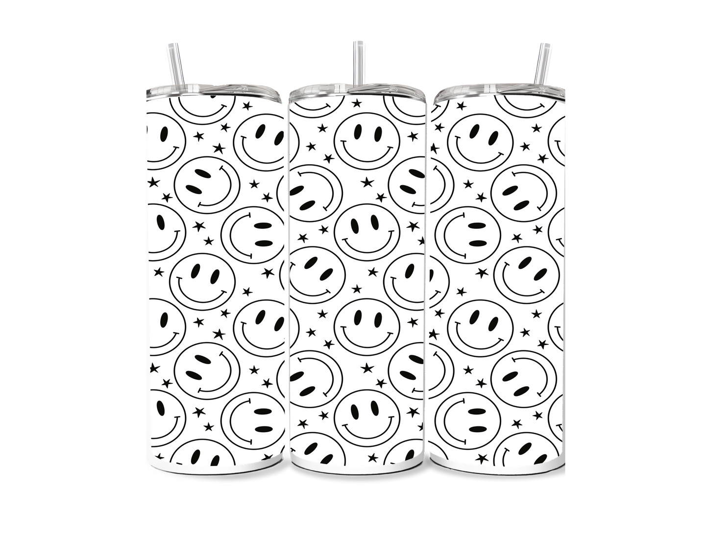 Black and White Smiley Sublimation