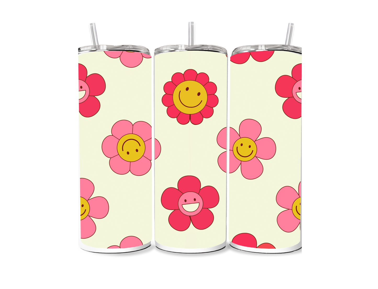 Pink Daisy Smileys Sublimation