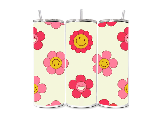 Pink Daisy Smileys Sublimation