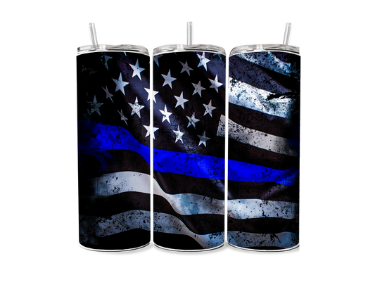 Single Flag Back the Blue Sublimation