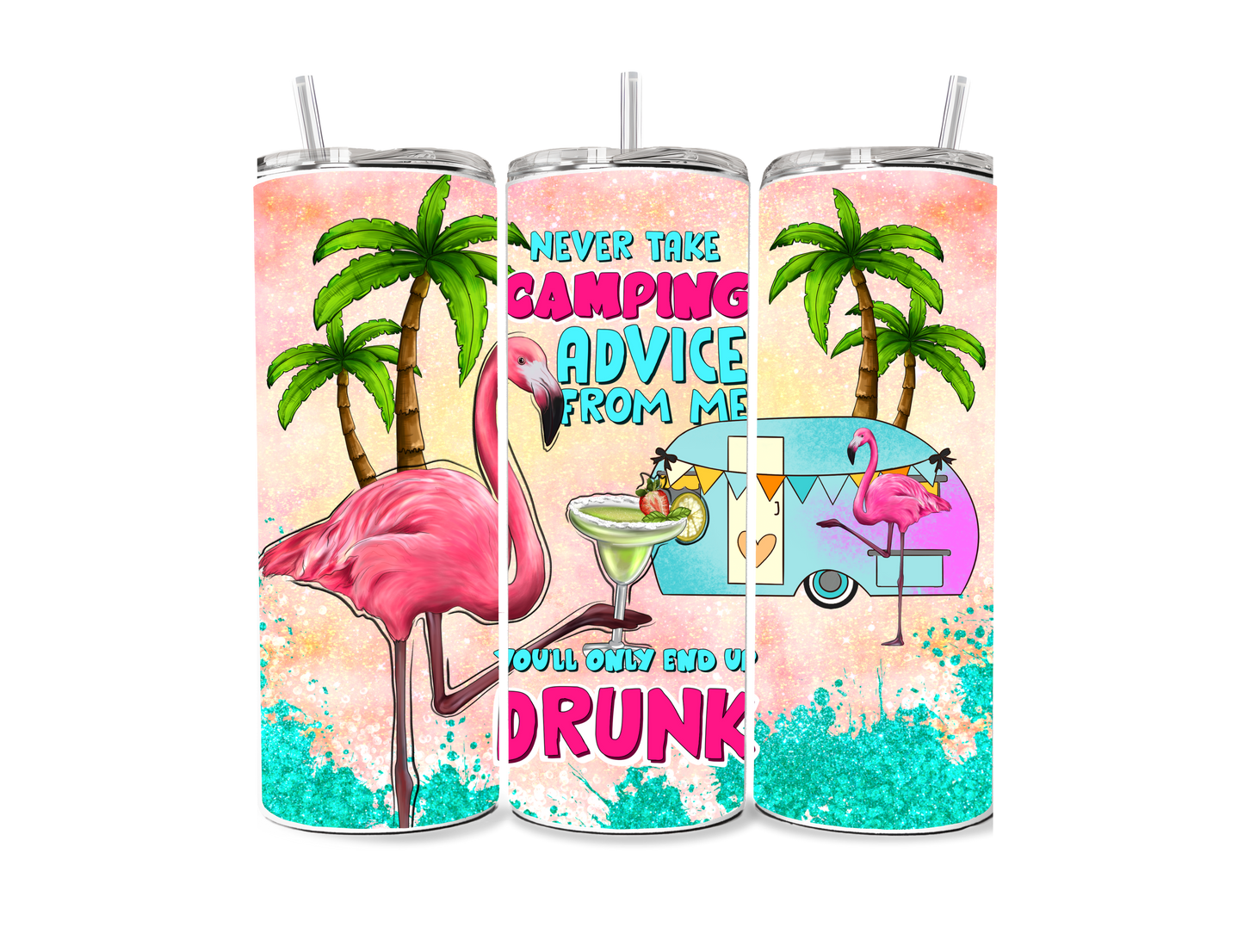 Flamingo Camping Sublimation Print