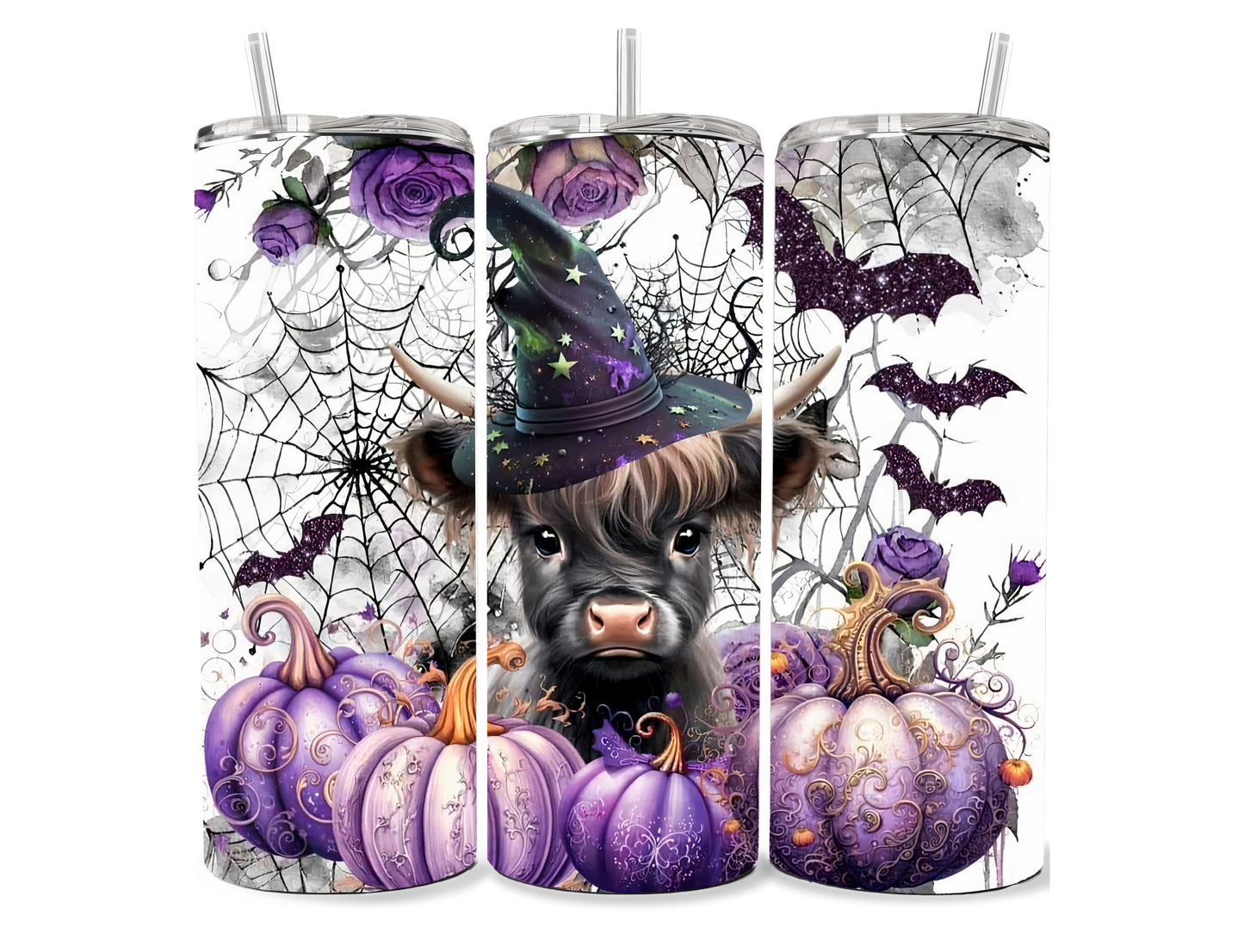 Halloween Cow and Spider Webs Sublimation