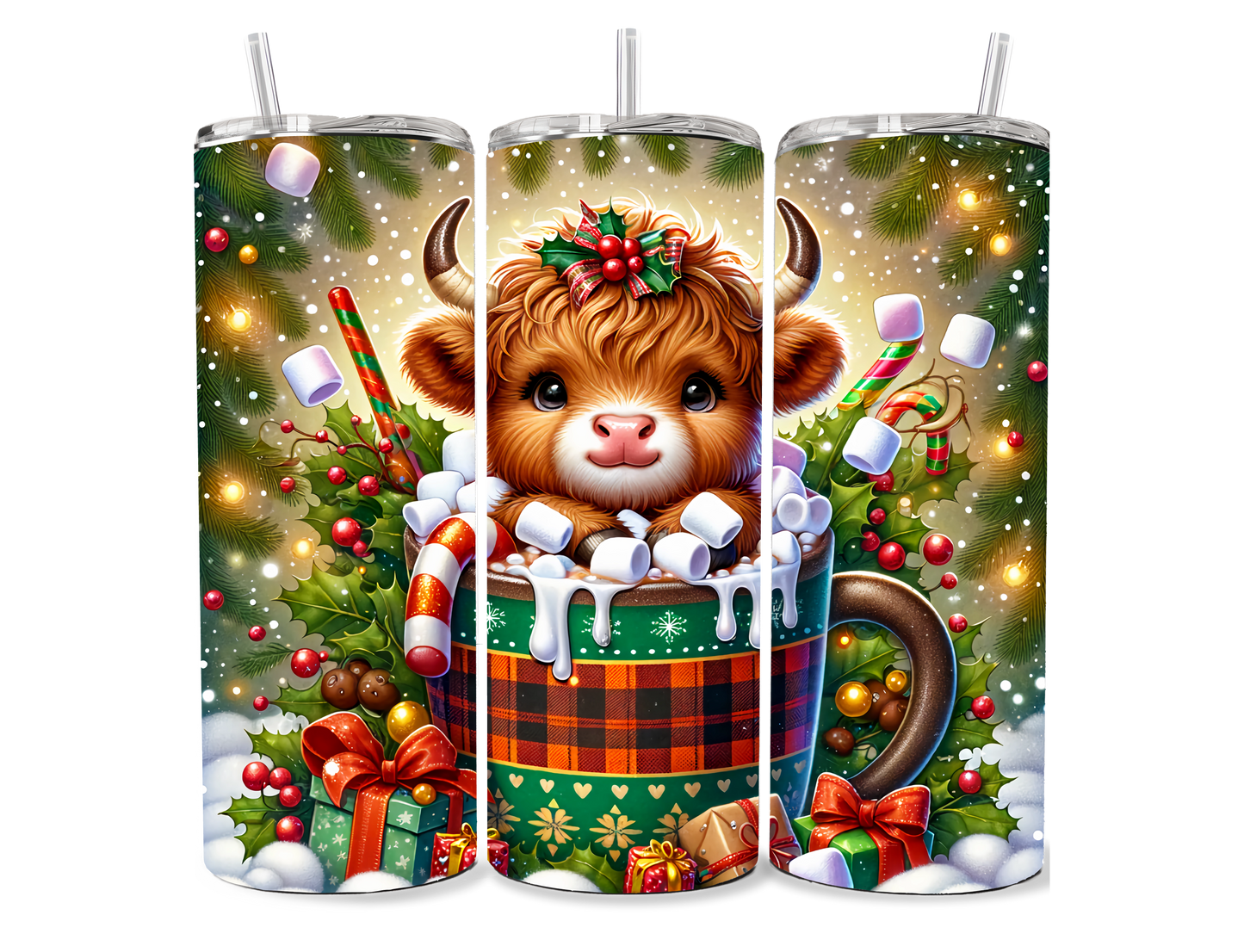 Hot Cocoa Christmas Cow Sublimation