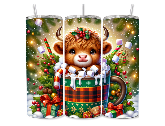 Hot Cocoa Christmas Cow Sublimation