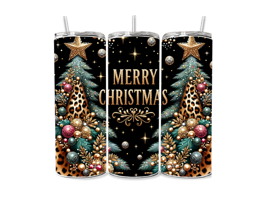 Merry Christmas Leopard Trees Sublimation