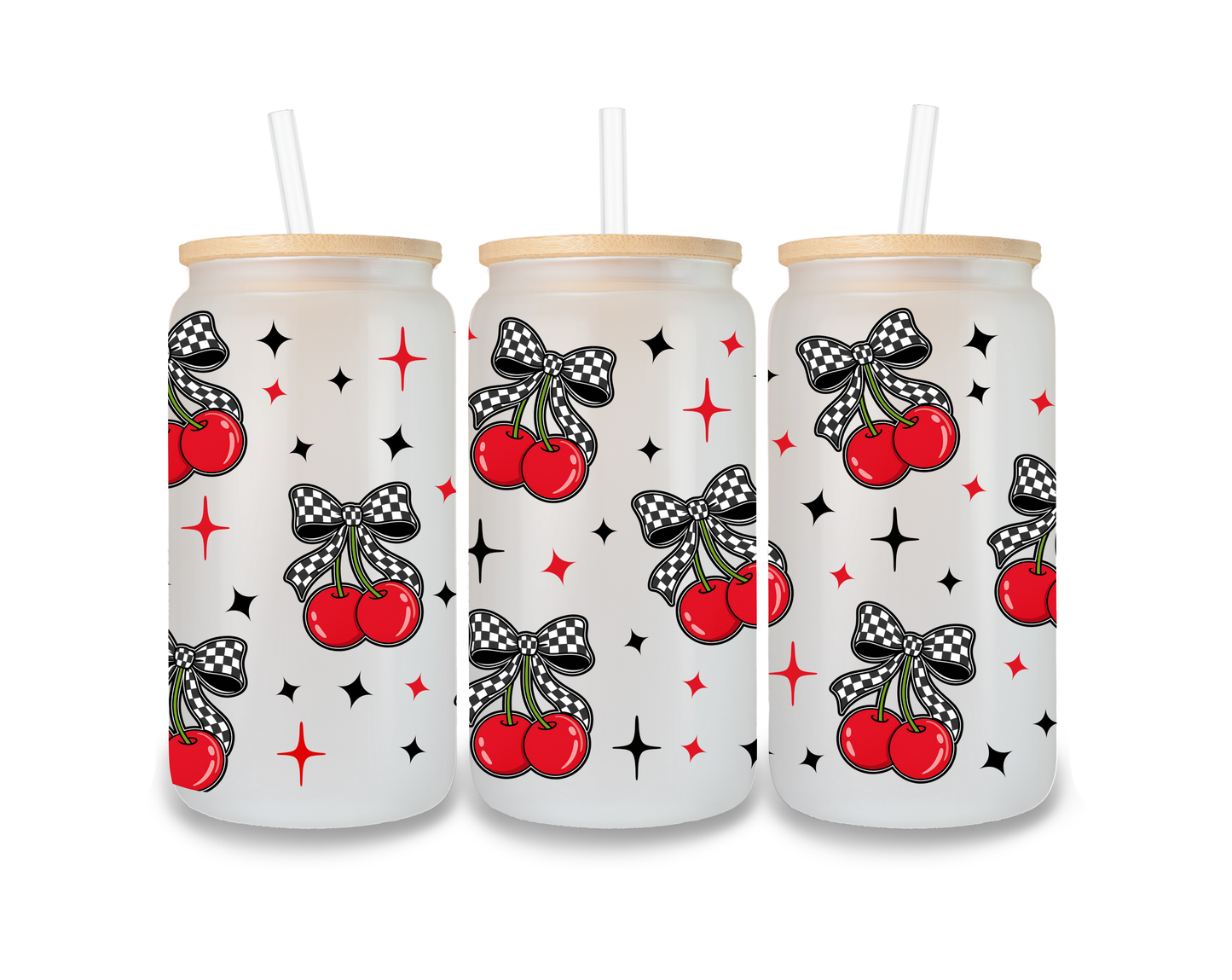 Checkered Cherries Cup Wrap - CW2