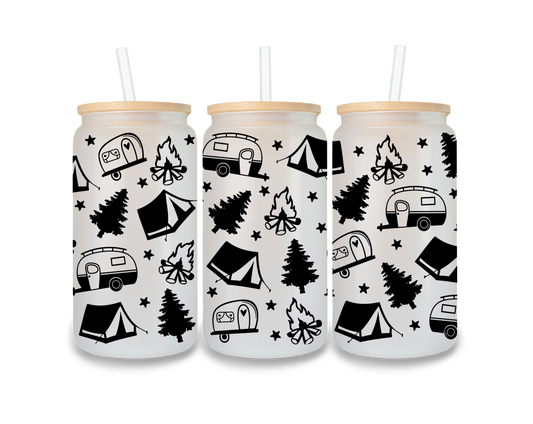 Camping Collage Cup Wrap - CW21