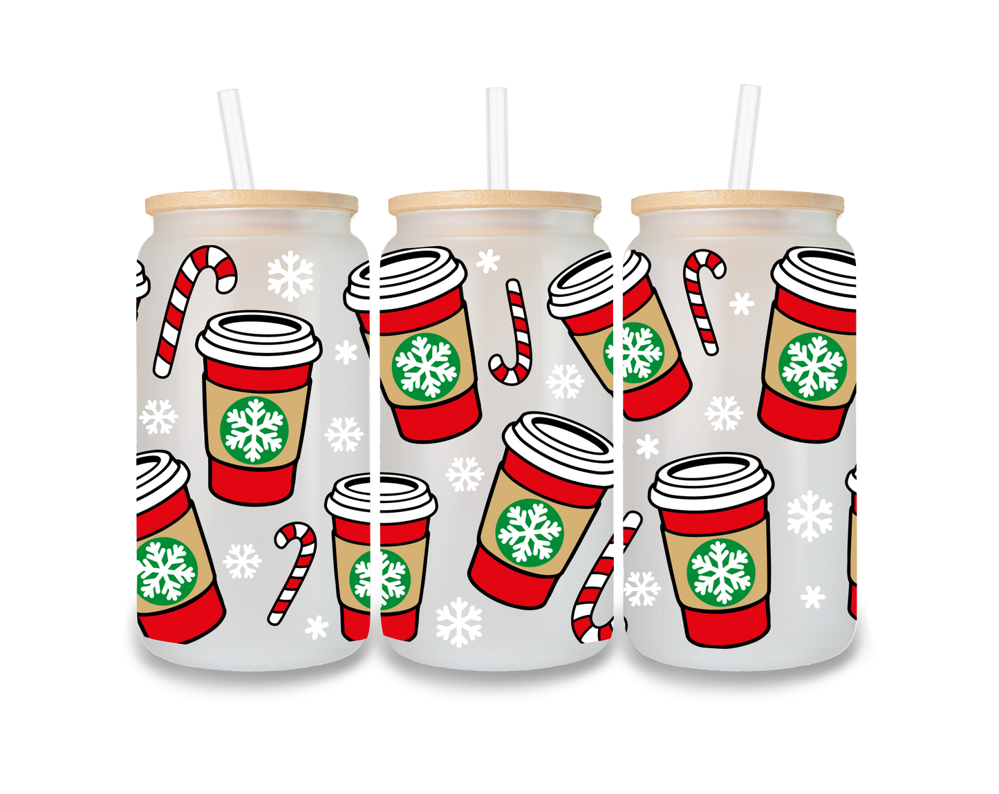 Coffee Cup and Candy Canes Cup Wrap - CW11