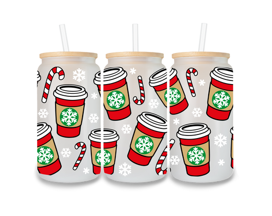 Coffee Cup and Candy Canes Cup Wrap - CW11